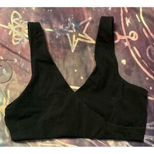 Arabella Black Cotton Comfort Pullover Nursing Bra,‎ Small